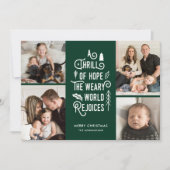 Foto Collage Thrill of Hope Foto Kerstmis Groen Feestdagenkaart (Voorkant)