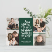 Foto Collage Thrill of Hope Foto Kerstmis Groen Feestdagenkaart (Staand voorkant)