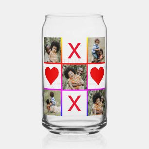 Foto Collage Tic Tac Toe Hugs Kisses Fathers Day Blikvorm Glas