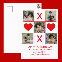 Foto Collage Tic Tac Toe Hugs Kisses Fathers Day Briefkaart