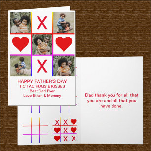 Foto Collage Tic Tac Toe Hugs Kisses Fathers Day Kaart