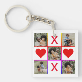 Foto Collage Tic Tac Toe Hugs Kisses Fathers Day Sleutelhanger