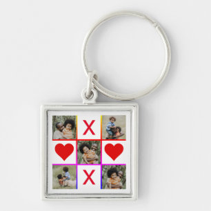 Foto Collage Tic Tac Toe Hugs Kisses Fathers Day Sleutelhanger
