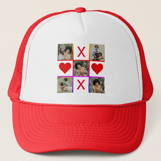 Foto Collage Tic Tac Toe Hugs Kisses Fathers Day Trucker Pet (Voorkant)