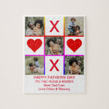 Foto Collage Tic Tac Toe Hugs Kisses Fathers SM