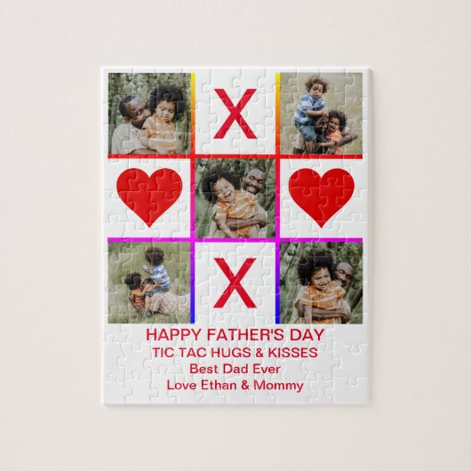 Foto Collage Tic Tac Toe Hugs Kisses Fathers SM Legpuzzel (Verticaal)