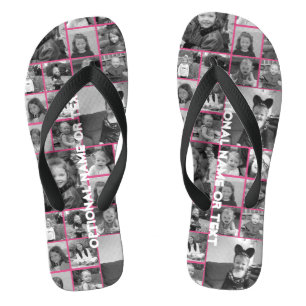 Foto collage - tot 14 foto's Roze Teenslippers