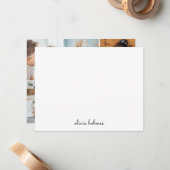 Foto Collage Trendy Monogram Modern Stijlvol Notitiekaartje