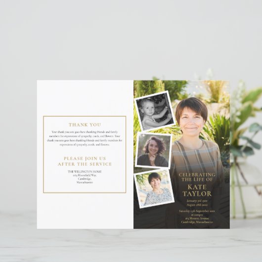 Foto-collage uitvaartprogramma (Staand voorkant)