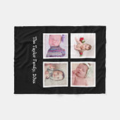 Foto Collage Uniek Aangepast 4 Foto Fleece Deken (Voorkant (Horizontaal))