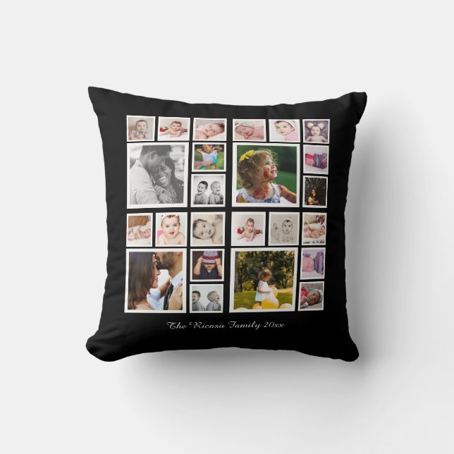 Foto Collage Uniek Gepersonaliseerd Doe-Het-Zelf M Kussen (Voorkant)