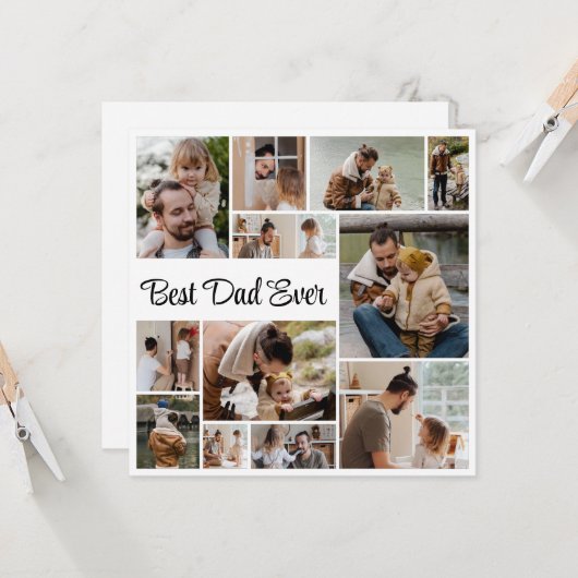 Foto Collage Vaderdag Beste vader ooit Kaart (Voorkant / Achterkant in situ)