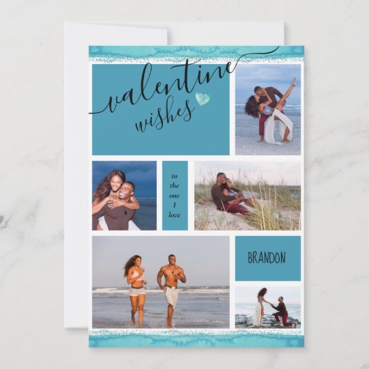 Foto Collage Valentijn wil graag een I-liefde Feestdagenkaart (Voorkant)