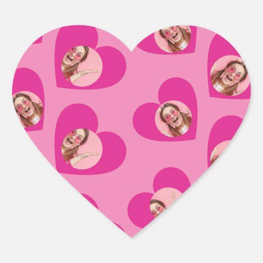 Foto Collage Valentijnsdag Hart Sticker (Voorkant)