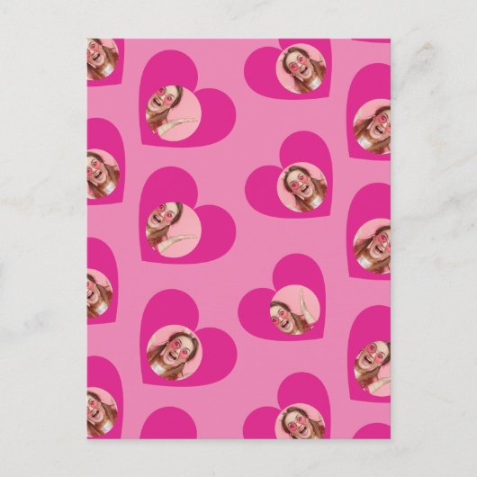 Foto Collage Valentijnsdag Hearts Roze Briefkaart (Voorkant)