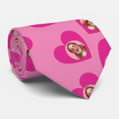 Foto Collage Valentijnsdag Hearts Roze Stropdas (Opgerold)