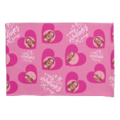 Foto Collage Valentijnsdag Hot Pink Hearts Kussensloop (Voorkant)