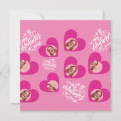 Foto Collage Valentijnsdag Hot Pink Party Kaart (Voorkant)