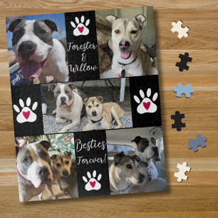 Foto-collage van beste vrienden van huisdieren legpuzzel