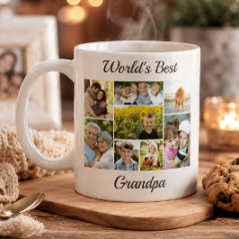 Foto-collage van de beste opa ter wereld koffiemok