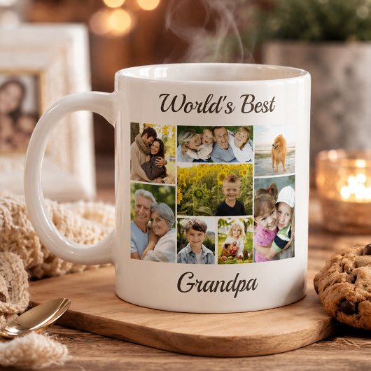 Foto-collage van de beste opa ter wereld koffiemok
