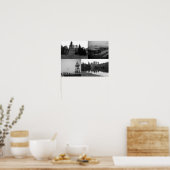 Foto collage van Den Haag 3 in zwart-wit Poster (Keuken)