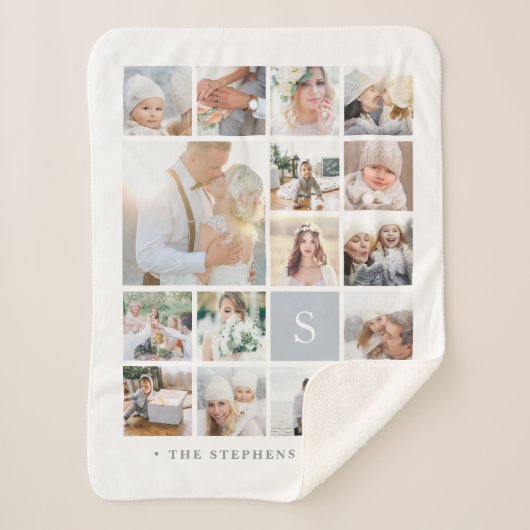 Foto-collage van Fog Gray Sherpa Deken (Voorkant)