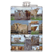 Foto-collage van Koeien op het hoge land, Heupfles (Achterkant)