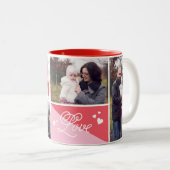 Foto-collage van Love and Hugs 4 Tweekleurige Koffiemok (Voorkant rechts)