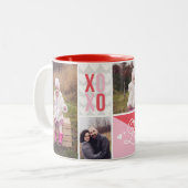 Foto-collage van Love and Hugs 4 Tweekleurige Koffiemok (Voorkant links)