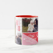 Foto-collage van Love and Hugs 4 Tweekleurige Koffiemok (Center)
