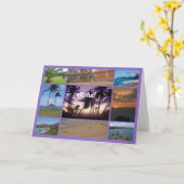 Foto Collage van Oahu, Hawaii Kaart (Gele Bloem)