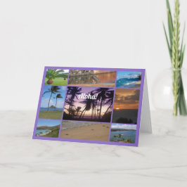 Foto Collage van Oahu, Hawaii Kaart