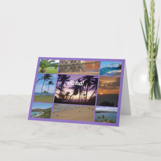 Foto Collage van Oahu, Hawaii Kaart (Voorkant)