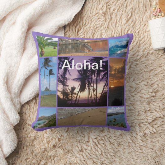 Foto Collage van Oahu, Hawaii Kussen (Deken)