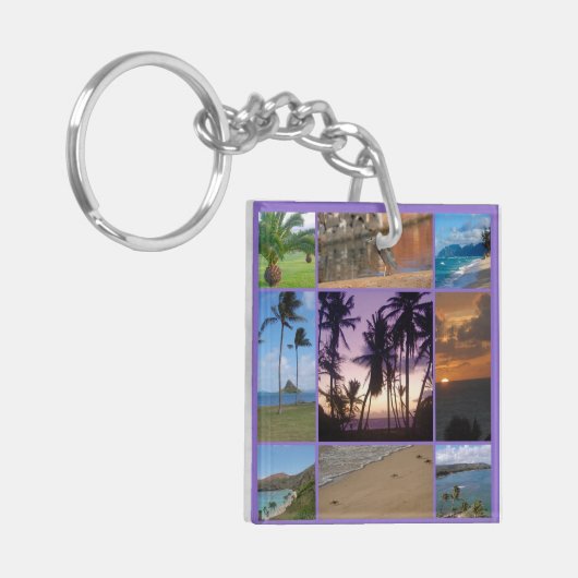 Foto Collage van Oahu, Hawaii Sleutelhanger (Voorkant Links)