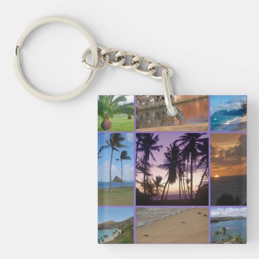 Foto Collage van Oahu, Hawaii Sleutelhanger (Voorkant)