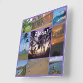 Foto Collage van Oahu, Hawaii Vierkante Klok (Hoek)