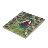 Foto-collage van saai eendje, keramiek tegel tegeltje (Zijkant)