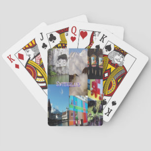 Foto-collage van Zwitserland Pokerkaarten