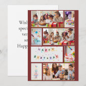 Foto Collage Verjaardag Kaart - Rood met 7 Lijsten (Voorkant / Achterkant)