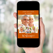 Foto-collage verjaardagsfeest verwelkoming in verb poster