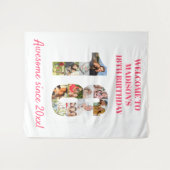 Foto-collage verjaardagsfeestje 18 jaar roze achte wandkleed (Voorkant (horizontaal))