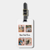 Foto-collage voor Vaderdag voor papa Bagagelabel (Voorkant verticaal)