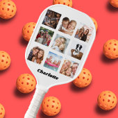 Foto collage vrienden naam wit pickleball paddle