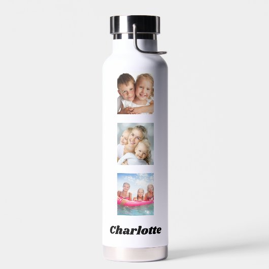 Foto collage vrienden naam wit waterfles (Links)