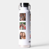 Foto collage vrienden naam wit waterfles (Voorkant)