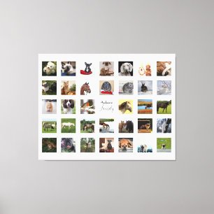 FOTO COLLAGE WALL ART -34 Square Photos Instagram Canvas Afdruk