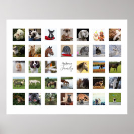 FOTO COLLAGE WALL ART -34 Square Photos Instagram Poster