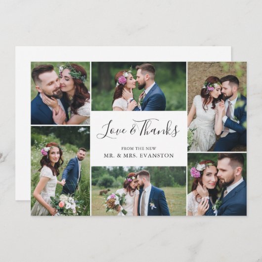 Foto Collage Weddenschap Hartelijk dank voor uw pl Bedankkaart (Voorkant / Achterkant)